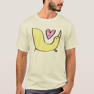 Liebe-große gelbe Vogel-Liebe T-Shirt