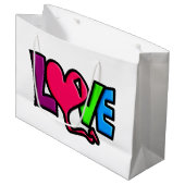Liebe Große Geschenktüte (Vorderseite Schrägansicht)