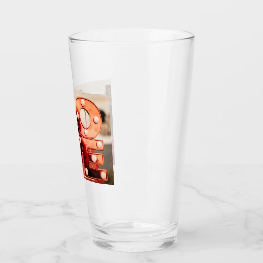 LIEBE (Große rote Schrift) Glas (Links)