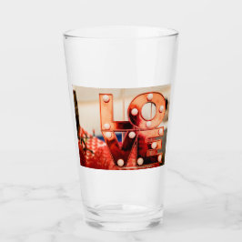 LIEBE (Große rote Schrift) Glas