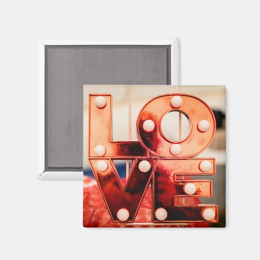 LIEBE (Große rote Schrift) Magnet (Vorderseite/Rückseite)