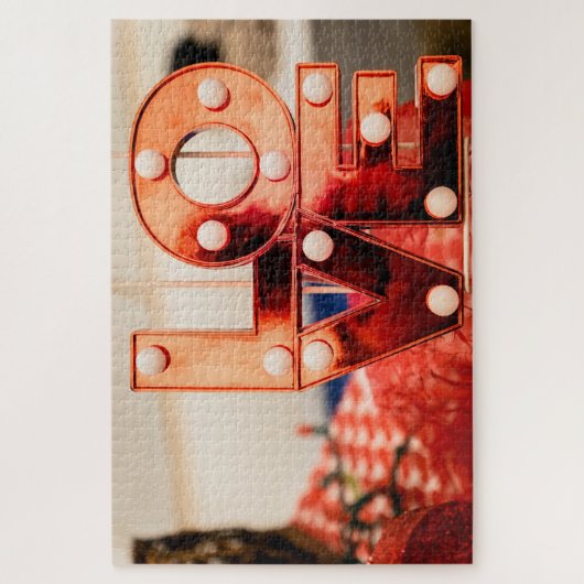 LIEBE (Große rote Schrift) Puzzle (Vertikal)