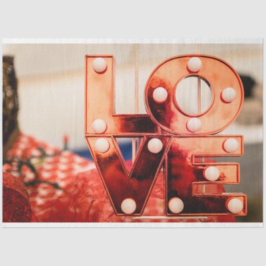 LIEBE (Große rote Schrift) Seidenpapier (Vorderseite)