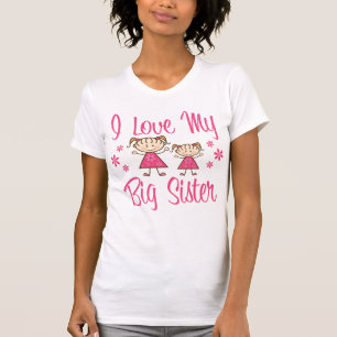 Liebe-große Schwester-Rosa-Mädchen T-Shirt