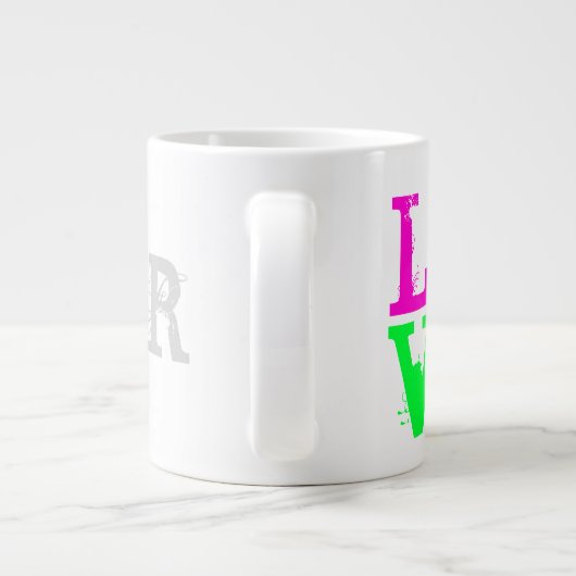 LIEBE größer als FEAR Jumbo-Tasse (Rückseite)