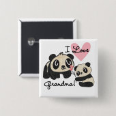 Liebe-Großmutter der Panda-Bärn-I Button (Vorne & Hinten)