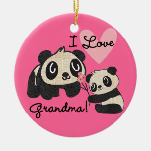 Liebe-Großmutter der Panda-Bärn-I Keramik Ornament