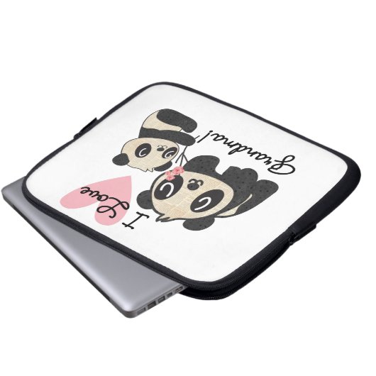 Liebe-Großmutter der Panda-Bärn-I Laptopschutzhülle (Vorne Knopf)