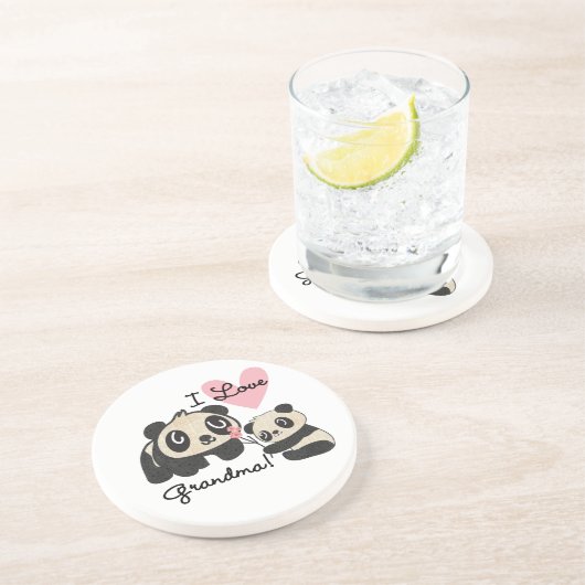 Liebe-Großmutter der Panda-Bärn-I Sandstein Untersetzer (Seite)