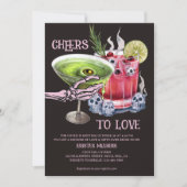 Liebe Gruesome Cocktails Brautparty Einladung (Vorderseite)