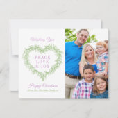 Liebe grün lila Mistelherz Foto Weihnachten (Vorderseite)