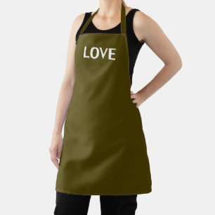 Liebe, grün mit Olivenmoos Schürze