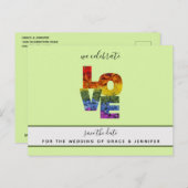 LIEBE Grün Thema gleiche Sex Hochzeit speichern Si Postkarte (Vorne/Hinten)
