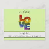LIEBE Grün Thema gleiche Sex Hochzeit speichern Si Postkarte (Vorderseite)