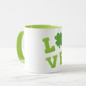 Liebe Grüne Blockbriefe für St Patricks Day Tasse (Vorderseite Links)