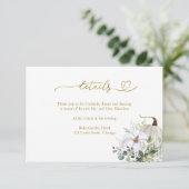 Liebe Grüne Hochzeitsdetails fallen Begleitkarte (Stehend Vorderseite)