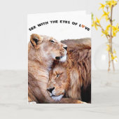 Liebe-Grußkarte (Löwenpaare) Karte (Gelbe Blume)