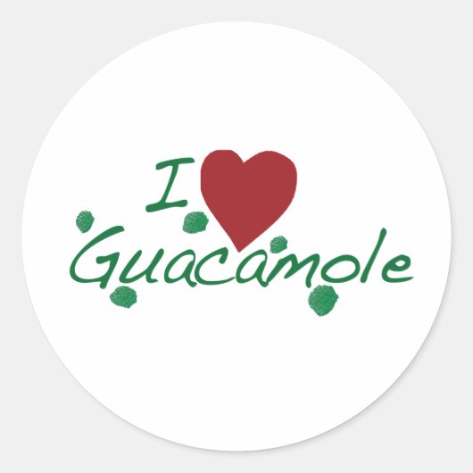 Liebe guacamole runder aufkleber (Vorderseite)