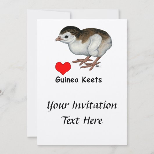 Liebe Guinea Keys Einladung (Vorderseite)