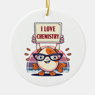 Liebe Guppys und Chemie Keramik Ornament