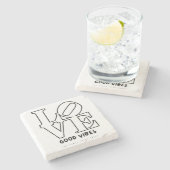 LIEBE GUTE VIBES STEINUNTERSETZER (Seitenansicht)