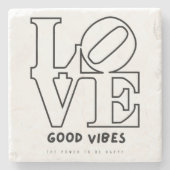 LIEBE GUTE VIBES STEINUNTERSETZER (Vorderseite)