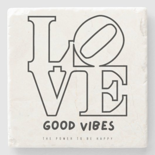 LIEBE GUTE VIBES STEINUNTERSETZER (Vorderseite)