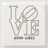LIEBE GUTE VIBES STONE UNTERSETZER (Vorderseite)