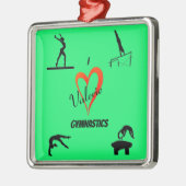 Liebe Gymnastik Girl's Lime Green Keramik Ornament (Links)