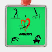 Liebe Gymnastik Girl's Lime Green Keramik Ornament Aus Metall (Vorne)