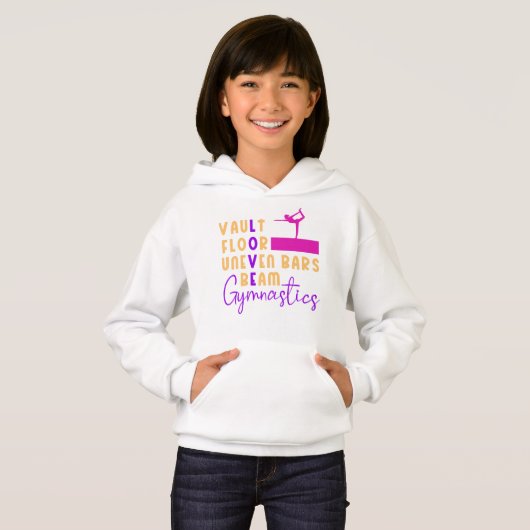 Liebe Gymnastik Vault, Bars, Schaum, Fußbodenmädch Hoodie (Vorne ganz)