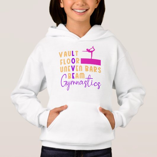 Liebe Gymnastik Vault, Bars, Schaum, Fußbodenmädch Hoodie (Vorderseite)