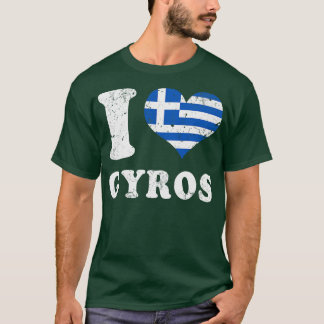 Liebe Gyros Griechische Lebensmittelflagge T-Shirt