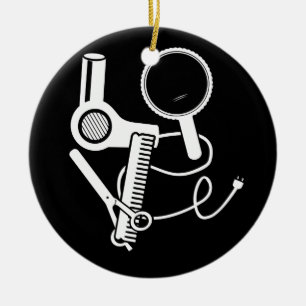 Liebe Haartrockner Schere Friseur Brush Keramik Ornament