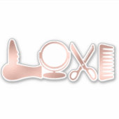 LIEBE Hair Stylist Scissors Salon Friseur Aufkleber (Vorderseite)