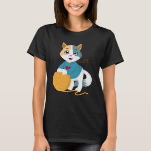 liebe häkeln und katzen garn stricken stricken gar T-Shirt