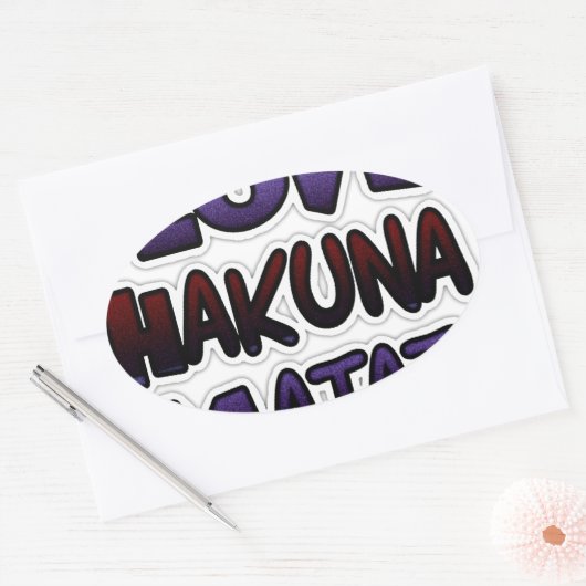 Liebe Hakuna Matata Geschenke Ovaler Aufkleber (Umschlag)