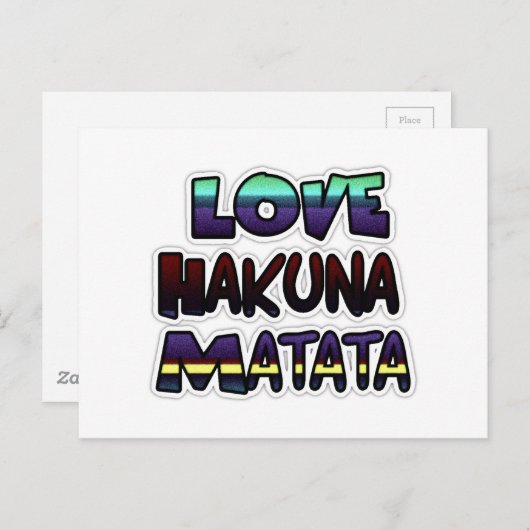 Liebe Hakuna Matata Geschenke Postkarte (Vorne/Hinten)