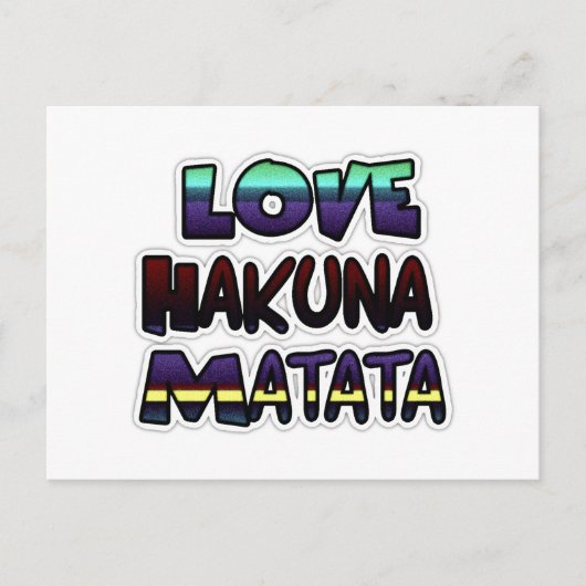 Liebe Hakuna Matata Geschenke Postkarte (Vorderseite)