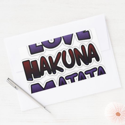 Liebe Hakuna Matata Geschenke Rechteckiger Aufkleber (Umschlag)