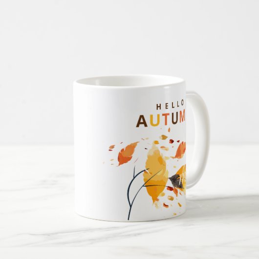 Liebe Hallo Herbst Wasserfarbe Blätter Kaffeetasse (VorderseiteRechts)