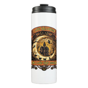 Liebe Halloween Spukhaus Halbmond Schwarz C Thermosbecher
