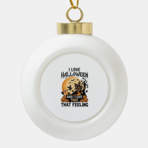 Liebe Halloween Spukhaus Mond Hexe Kürbisse_1 Keramik Kugel-Ornament