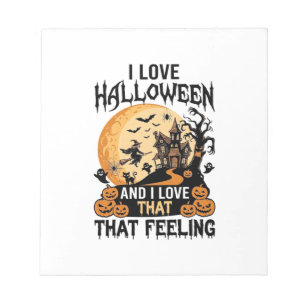 Liebe Halloween Spukhaus Mond Hexe Kürbisse_1 Notizblock
