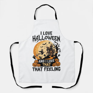 Liebe Halloween Spukhaus Mond Hexe Kürbisse_1 Schürze