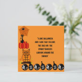 Liebe Halloween Zitat Spooky Owl Pumpkin-Karte (Stehend Vorderseite)