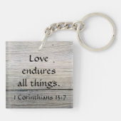 Liebe hält alles fest, was Korinthen zitiert Schlüsselanhänger (Rückseite)