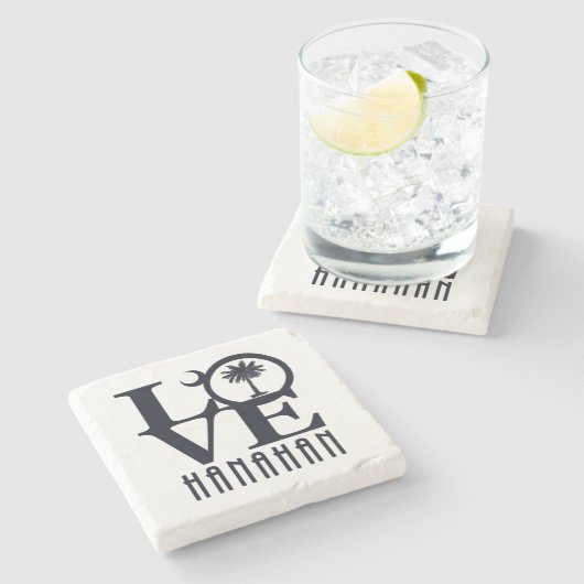 LIEBE Hanahan SC Steinuntersetzer (Seitenansicht)