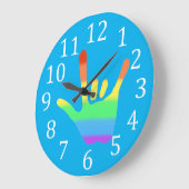 Liebe Hand ASL Zeichensprache Regenbogenfarben Uhr (Winkel)