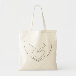 Liebe Hand Heart Line Kunst Zeichnend Niedlich Mod Tragetasche